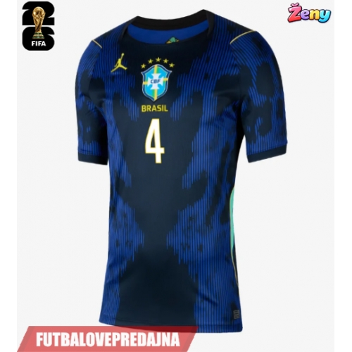 Lacne Ženy Futbalové dres Brazília Marquinhos #4 MS 2026 Krátky Rukáv - Preč